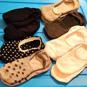 Women's No Show Socks (great for Vans & loafers). Gray, white, navy & black